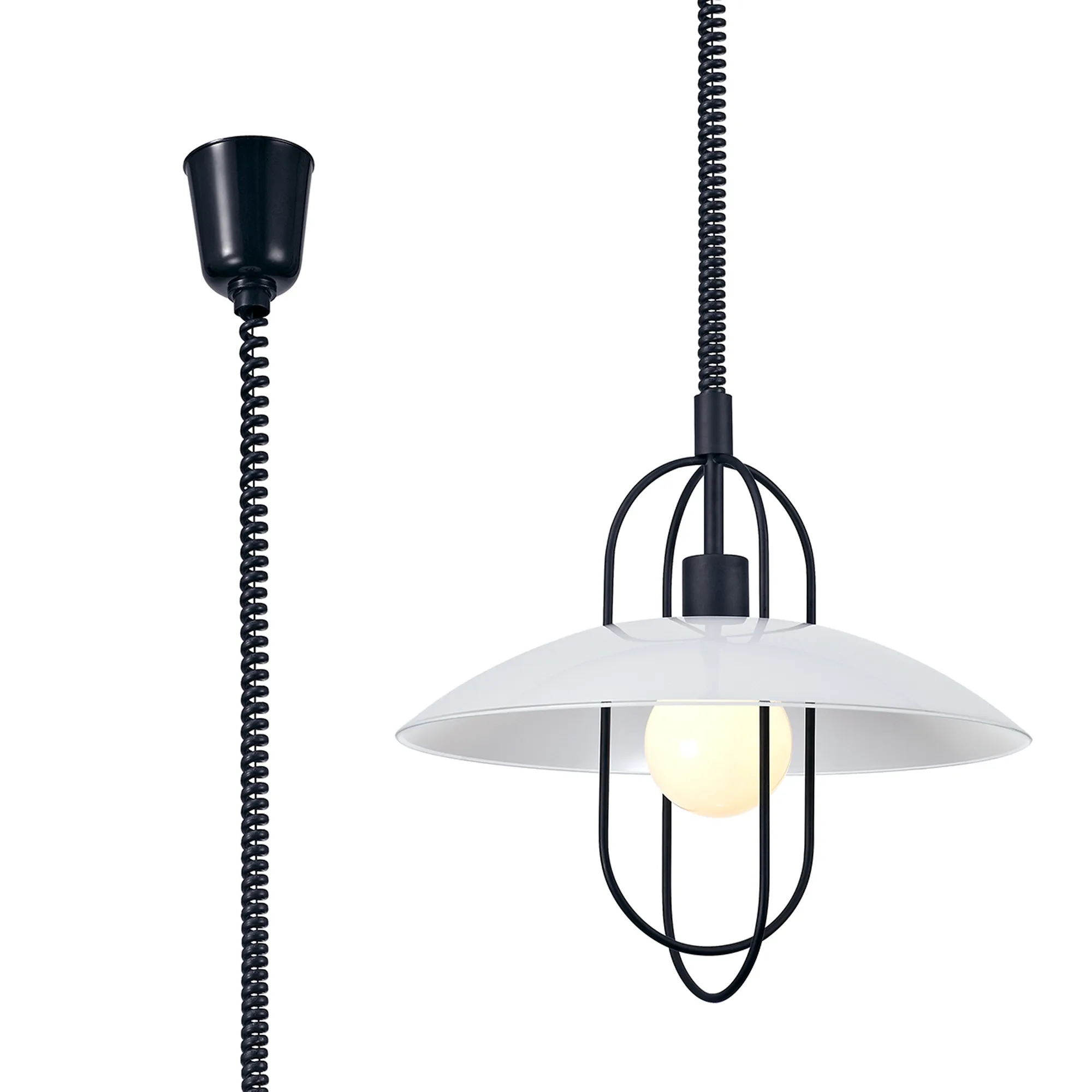 D0269  Riva Glass Rise & Fall Pendant 1 Light Matt Black